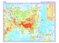 Asie Obecně zeměpisná mapa