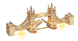 3D dřevěné puzzle svítící Tower Bridge