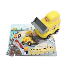 Dřevěné puzzle buldozer