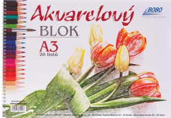 Akvarelový blok A3, čistý, 20 listů