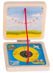 Kapesní sluneční hodiny s kompasem