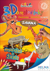 3D omalovánky Savana