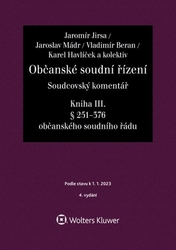 Jirsa, Jaromír; Jaroslav, Mádr; Beran, Vladimír - Občanské soudní řízení Soudcovský komentář Kniha III.