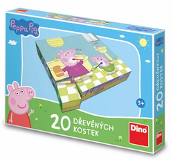 Dřevěné kostky Peppa Pig Veselý den